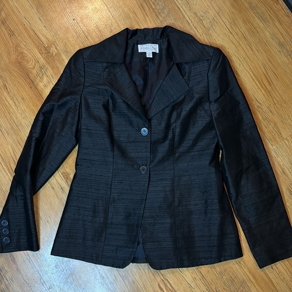 Saks Fifth Ave Folio Blazer Jacket Black Womens Sz6 - Picture 1 of 7